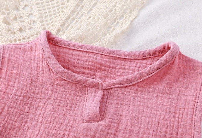 Sleeveless Girls Cotton Leisure Set