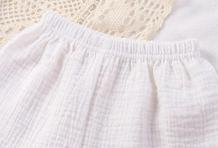 Sleeveless Girls Cotton Leisure Set