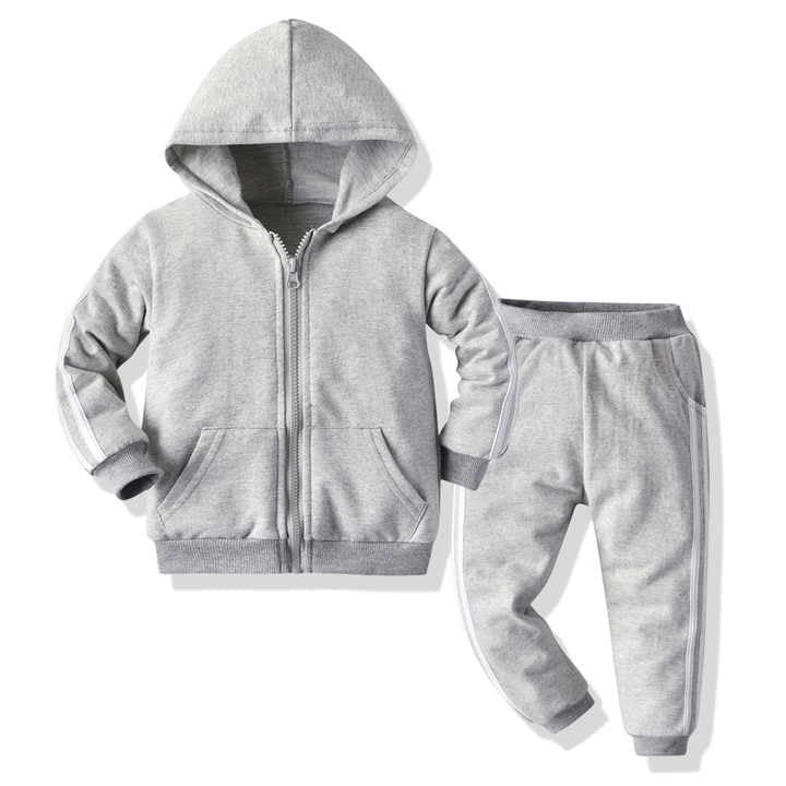 Sporty Hooded Baby Boys and Girls Track Suit Set