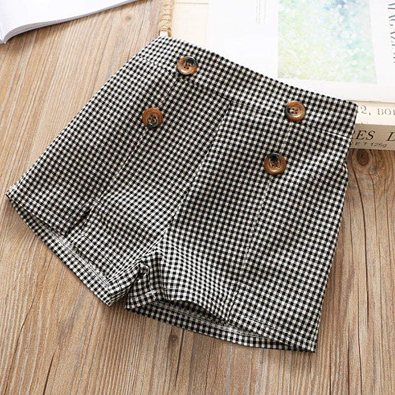 Stylish Plaid Girls Two-piece Set