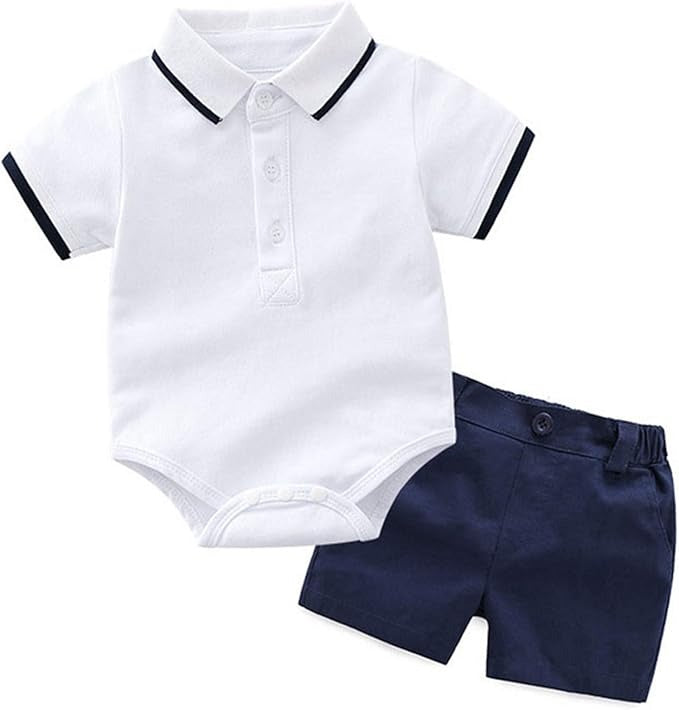 Stylish Polo Baby Boys T-Shirt Romper Shorts Set