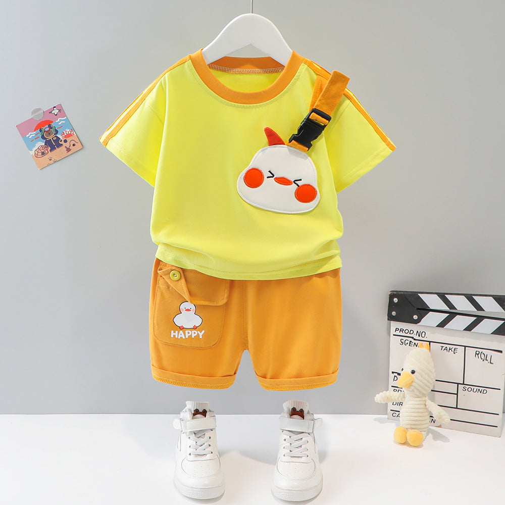Teddy Attached Boys T-shirt and Bottom Sets