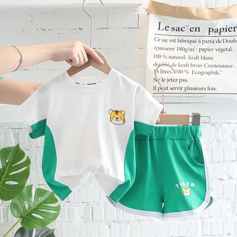 Tiger 3D Tailed T-shirt & Shorts Set