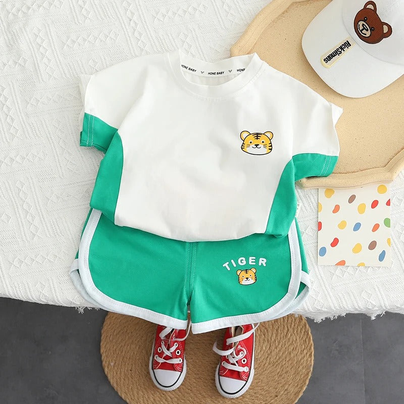 Tiger 3D Tailed T-shirt & Shorts Set