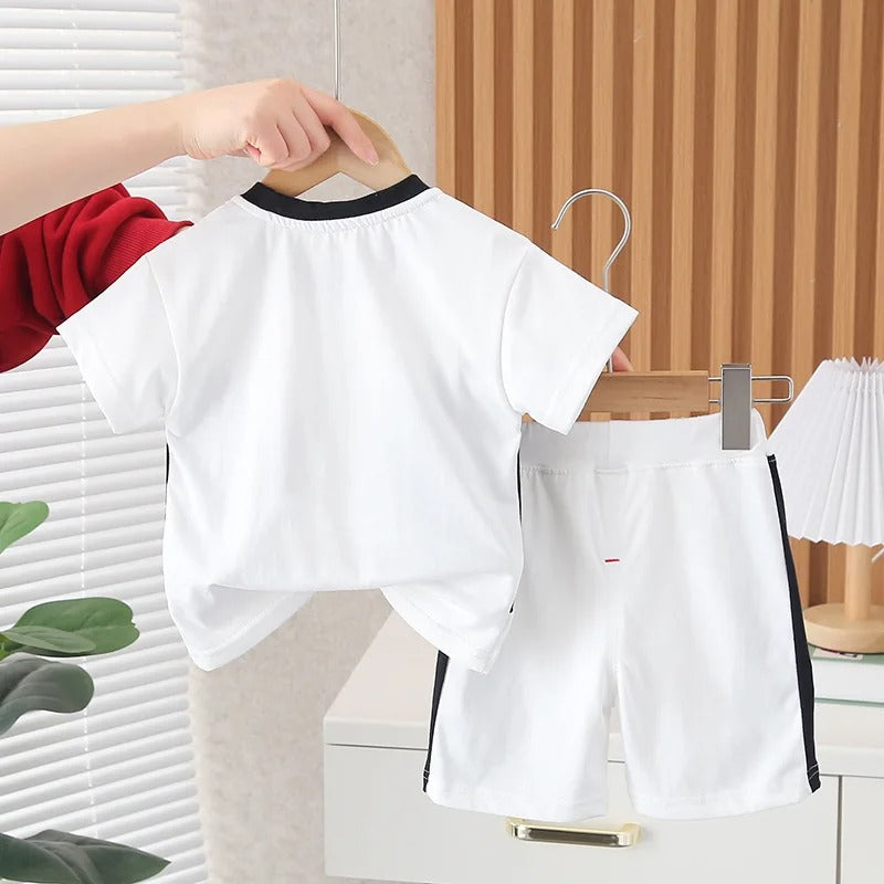 White Dino Comfy Casual Boys Set