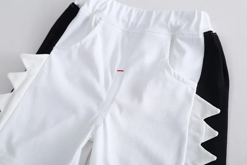 White Dino Comfy Casual Boys Set