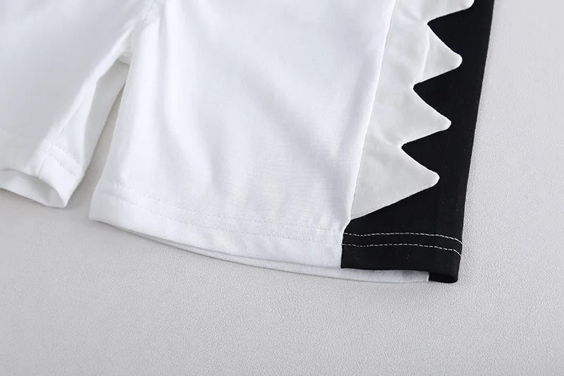 White Dino Comfy Casual Boys Set