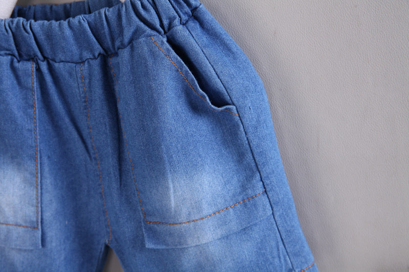 Yellow Giraffe Boys Collar Tshirt and Bottom Set